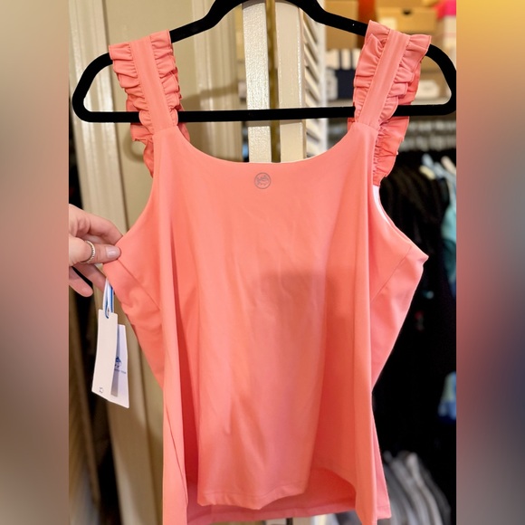 NWT Southern Tide Coral Ruffle Tank Top - Picture 9 of 10